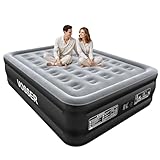 VOSSER Air Mattress Queen with Built in Pump,Blow Up Mattress in 3 Mins,18'' Raised Self Inflatable Mattress,Portable Airbed for Home,Floor&Camping,Queen Size Air Matress for Adults,660LB Max,Black