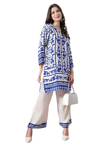 Ensemble de pantalon court en viscose imprimé traditionnel femme