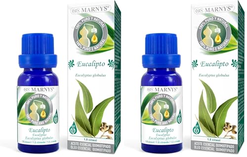 MARNYS Aceite Esencial Eucalipto 100% Puro Quimiotipado 15ml (Paquete de 2)
