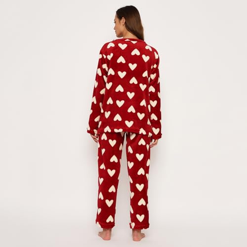Image of CAMEY Womens Winter Full Sleeve Top and Pajama Pants Regular Fit Night Suit Round Neck Top and Pyjama Set Ladies Night Dress