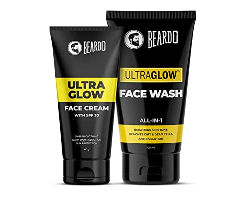 Beardo Ultraglow Face Care Combo (Pack of 2) | Ultraglow Face Cream with SPF30,Dark Spot Reduction Cream, 60gm | Glowing and Radiant Skin 100ml