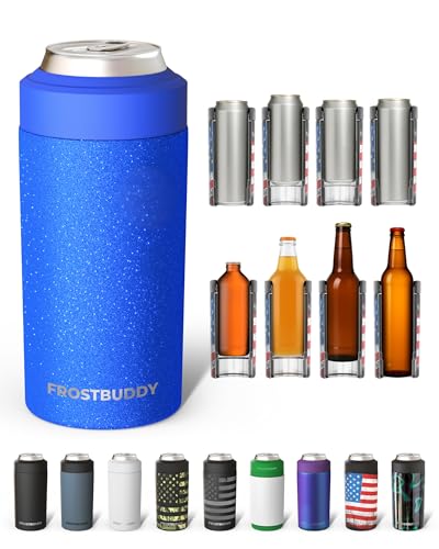 Image of Frost Buddy Universal Buddy Can Cooler - Fits All - For Regular 12 & 16 oz or Slim-Size Bottles - Insulated Double-Walled Stainless Steel (Royal Glitz)