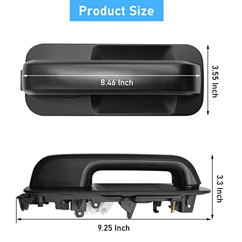 Moonlinks Compatible With Ford F150 Door Handle Exterior,2015-2020 F150 Front/Rear Passenger Right Side Door Handle,F150 Crew Cab Pickup Door Handle Replacement,Smooth Black(14603671/Fl3Z1522404Captm) #TOP5