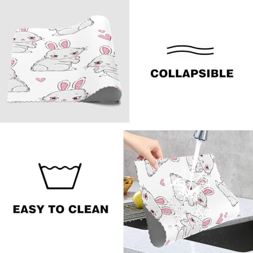 Sets de table thermorésistants et lavables motif lapin x4