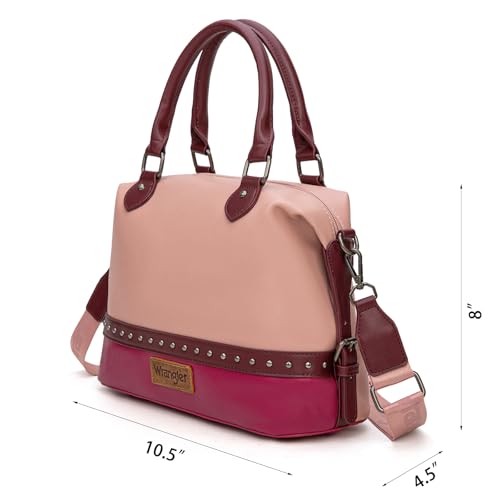 Wrangler Two-tone Doctor Bag Top Handle Satchel Purse Barrel Handbags and Womens Shoulder Bag3