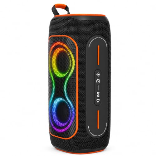 Musibaby Black 80W Waterproof Portable Bluetooth Speaker for Outdoor Use