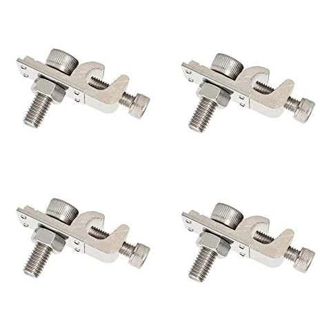 KINPAR Solar Panel Photovoltaic Bolt-On Coupling Earthing Ground Lug Cable Clamp Ground Clamp with Lay in Lug for Bare Wire and Pipe Cover