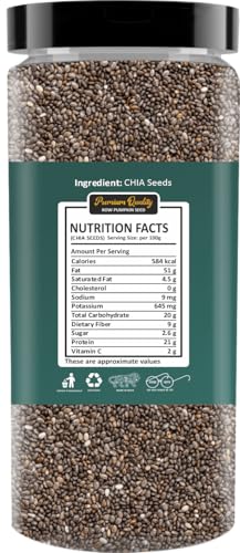 Image of BOKF Chia Seeds Natural & Raw | Rich in Omega-3, Fiber & Protein | Weight Management, Detox Drinks & Healthy Diet Superfood (250 g)