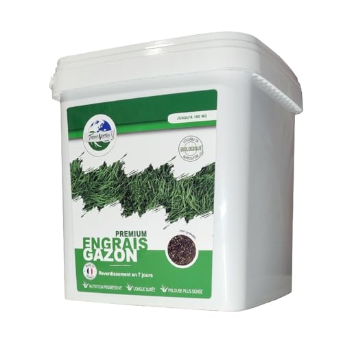 TERRA NOSTRA - Engrais Premium Gazon - Mini Granulés - Nutrition Progressive - 100% Naturel - Utilisable en Agriculture Biologique - Fabriqué en France - 5kg pour 160m²