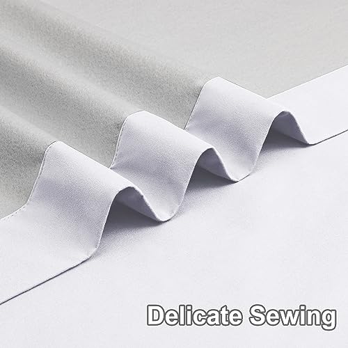 Owenie Maya 100% Complete Blackout Curtains 84 Inch Length 2 Panels Set, Solid Warm Thermal Insulated Energy Efficient Window Curtain Grommet Panels For Bedroom, 54 W X 84 L, White #TOP5