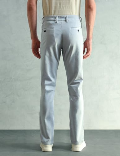 Image of Arrow Sport Men Slim fit Cotton SolidMid Rise waistTrousers