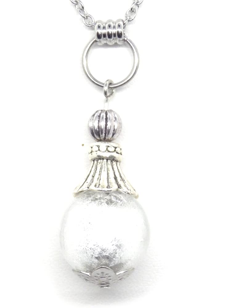 Conjunto de joyería pendientes, collar y pulsera en acero inoxidable, hematites y cuentas de cristal de Murano blanco