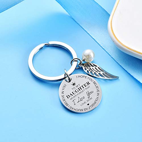 Malyunin CL0313- To My Daughter Keychain From Dad Mom Inspirational Gift Never Forget That I Love You Forever Birthday Gift Graduation Gifts thumb #3