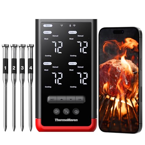 ThermoMaven Bluetooth Wireless Meat Thermometer - 4 Probes IPX8 W...