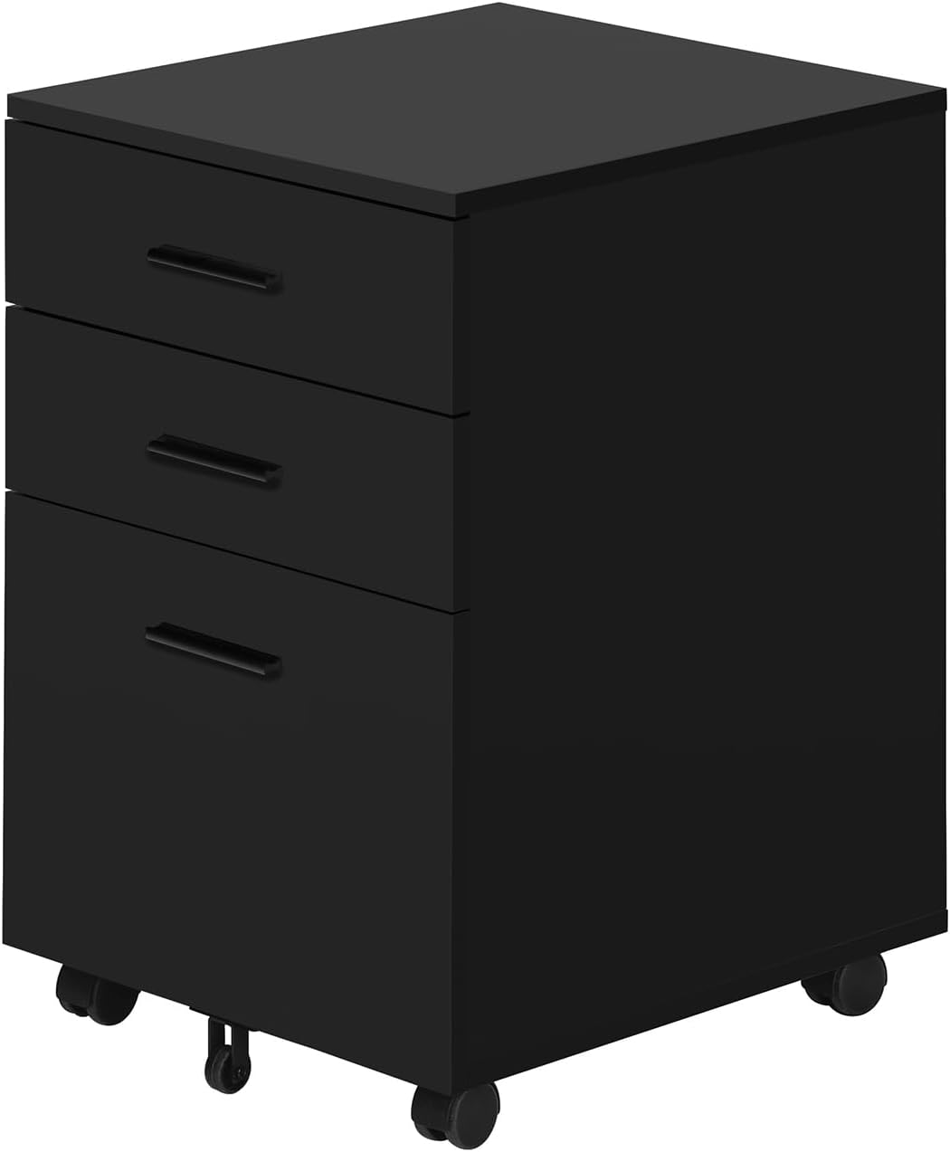 18" Mobile Office Storage Cabinet, Lateral File with Smooth Glides, File Chest with Lock with Rolling Design for Home & Office, Black