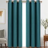Diraysid Blackout Curtains for Bedroom Grommet Thermal Insulated Room Darkening Curtains (42 x 84 Inch, 2 Panels, Sea Teal)