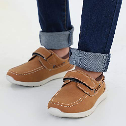 Hawkwell Kids Boys Loafers School Casual Boat Shoes(Toddler/Little Kid), Tan Pu, 10 M Us #TOP2
