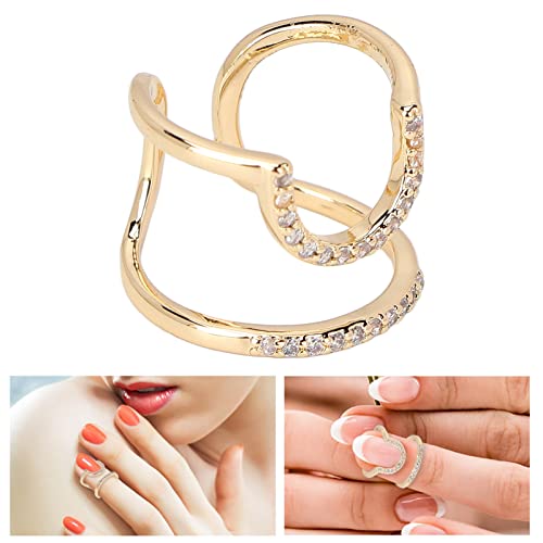 Anel de unhas feminino moderno, anel de cobertura de unhas de tamanho ajustável, anel de joia de pon