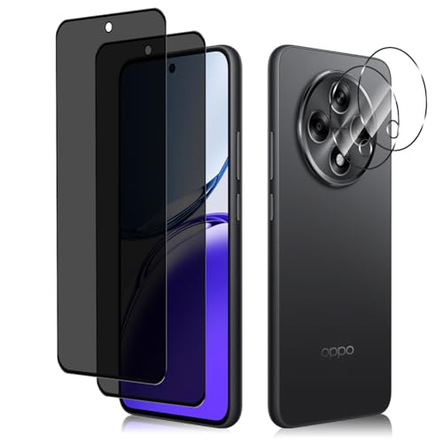 MosFoil【4枚セット】OPPO A3 5G 対応 覗き見防止フィルム 2枚 +カメラフィルム 2枚 ガラスフィルム プライバシー保護 強化ガラス 耐衝撃 飛散防止 自動吸着 のぞきみ防止 フィルム OPPO A3 5G 用