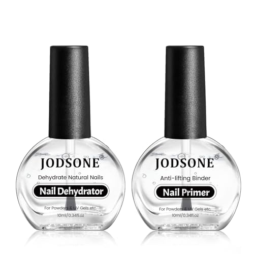 JODSONE 2Pcs 10ml Nail Dehydrate and Nail Primer Kit for U V Gel Nails Polish Professional Salons...
