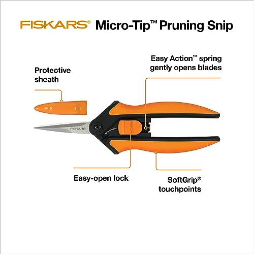 Pruning Snips for Indoor Gardening - 6 Shears with Comfort Grip and Sharp Blades