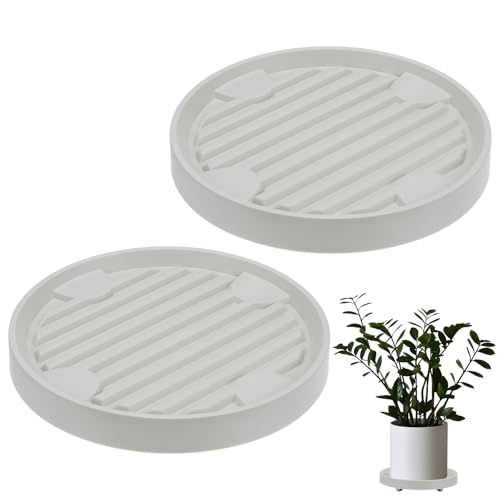 M METERXITY Pacote com 2 suportes para plantas com rodas, carrinho redondo de 30 cm com rodízios ocu