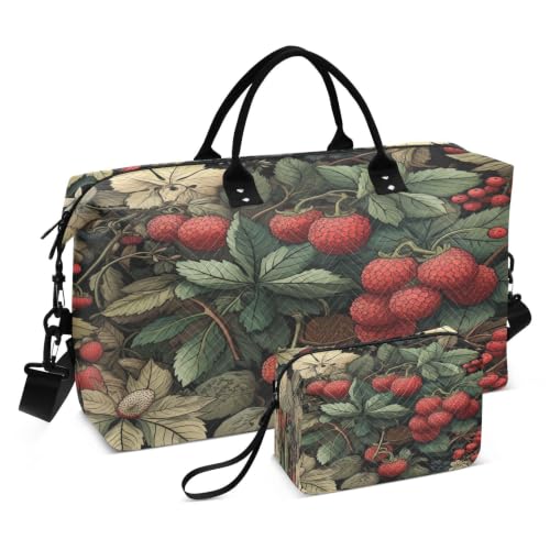 Sac à main de week-end fruit rouge baie sac de sport et voyage pour filles hommes