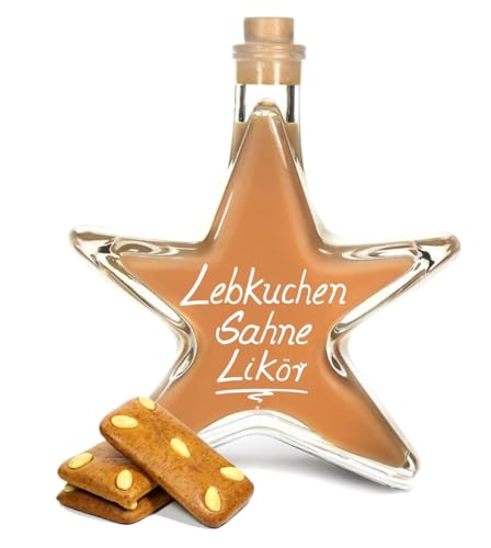 Lebkuchen Sahnecreme Likör 0,2l Sternflasche Weihnachtsflasche Stern Flasche Geschenk...