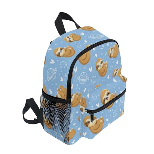 Sloth Blue Preschool Backpack Planet School Backpack Daycare Bookbag for Kids 3-82