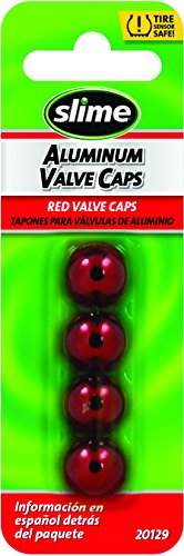 Slime Red Anodized Aluminum Valve Caps