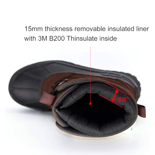 Men's Winter uggs are Waterproof, Non-Slip, Safe and Warm Outdoor Classic Suede, Detachable Lining, Non-Slip Rubber Outsole, Mid-Calf Height Boots3