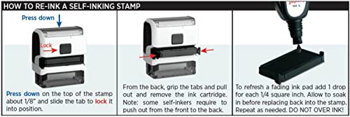 Infusion Self-Inking Custom Rubber Stamp (Personal Or Business Use) - Choose From 16 Colors (3/4" X 1-7/8") #TOP5