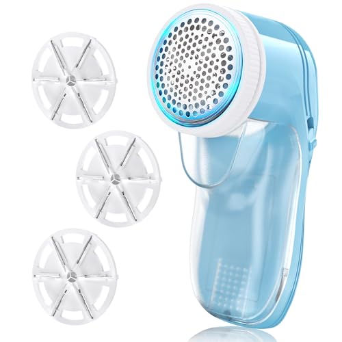 Rasoio anti-scossa e anti-scossa dispositivo con 3 lame sostituibili, anti-scossa indumento, rasoio elettrico per biancheria da letto, mobili, rasoio di peluche Bulloche ricaricabile