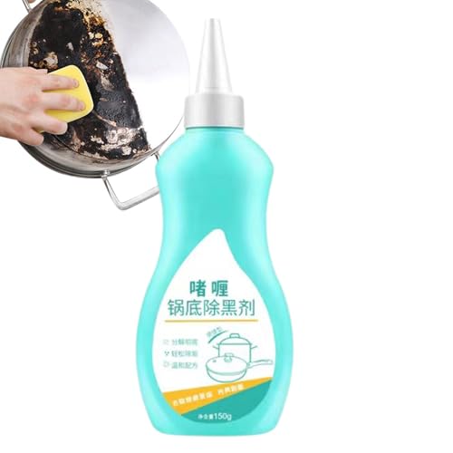 Limpiador de ollas para el fondo de sartenes, limpiador y desengrasante de acero inoxidable de 150 g - potente limpiador de gel de acero inoxidable para ollas y sartenes, utensilios para hornear