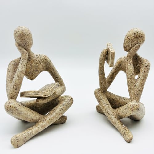 2 Piezas Estatuas Decorativas Pensador de Resina miniatura 2