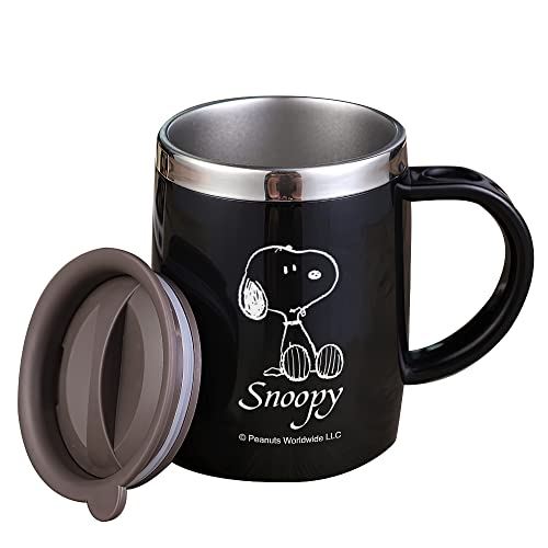 スヌーピー マグカップ 真空断熱 小型軽量のコーヒーカップ蓋付き ステンレス 軽量 再利用可能 環境に良い 使い勝手良い