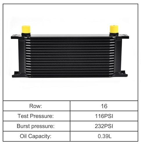 EVIL ENERGY 16 Row Oil Cooler, 10AN Stacked Plate Transmission Engine Cooler Universal British Radiator Aluminium Black by EVIL ENERGY - Used condition - Image 3