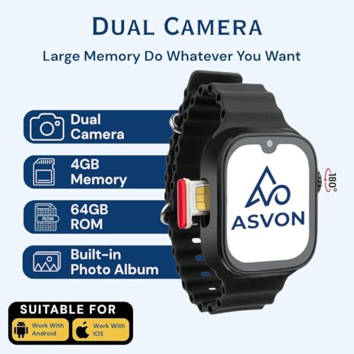 Image of S9 Ultra Android Smartwatch 4GB RAM 64GB Storage with Dual Camera, 4G /5G SIM Support, WiFi, GPS, HD Display,with Magnetic Strap Fitness Tracking Smart Watch for Men & Women