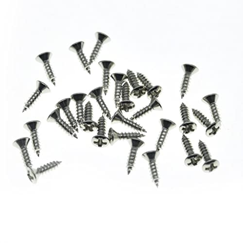 Dopro 30-Pack American #3 x 3/8" Stainless Steel Guitar/Bass Pickguard Screws Back Plate Screws Switch Plate Screws for USA Les Paul/SG/Fly V Nickel -  K1846-Nickel-Dopro