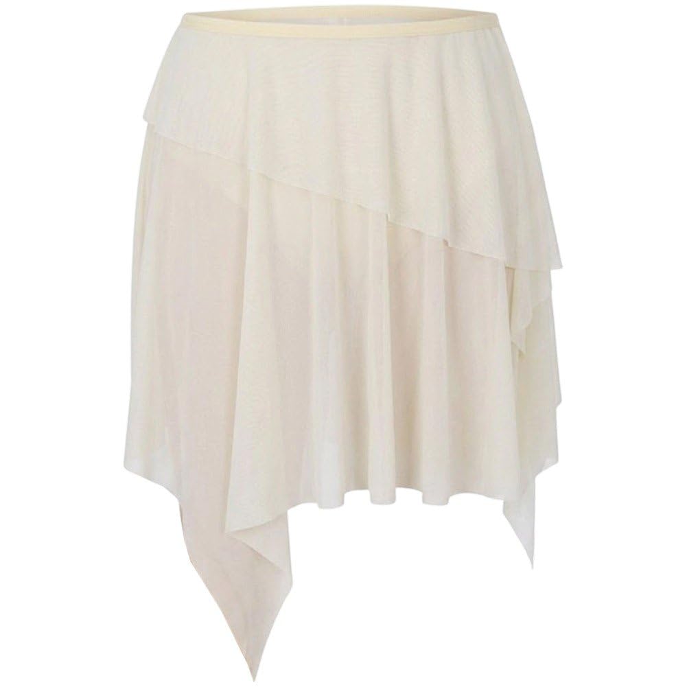 Hrippy Adult Soft Mesh Ballet Skirt, Irregular Gauze Tulle Wrap for Women Gymnastics Dance Training and Performance