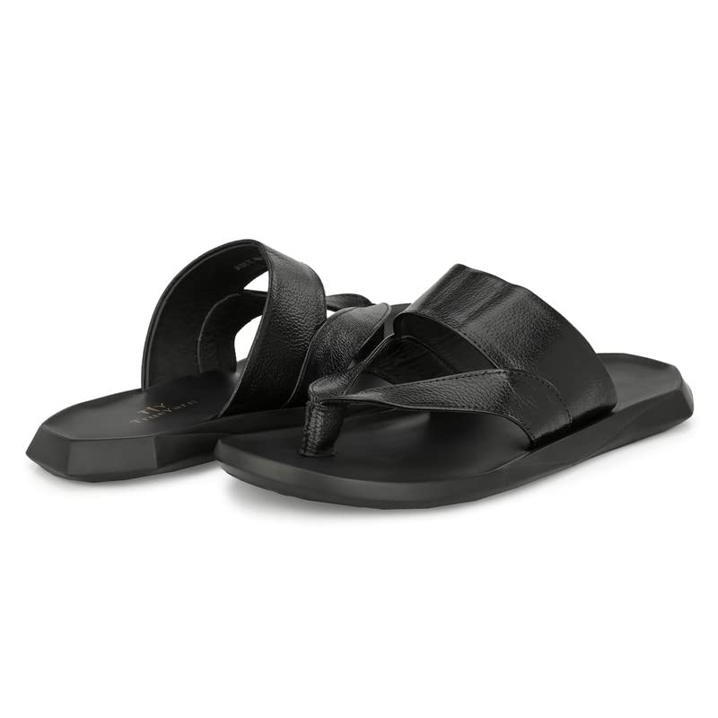 TrueYarn Original Leather Slippers for Men | Leather Sliders for Men | Thong Sandals for Men | Stylish | Durable | Anti-Skid