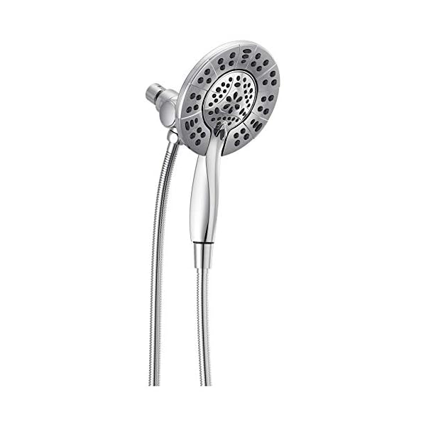 Delta faucet 4 spray in2ition dual shower head with handheld spray chrome shower head with hose showerheads handheld showers handheld shower heads chrome 58499  urban country home decor