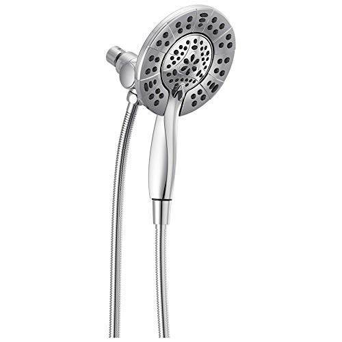Delta Faucet 4-Spray In2ition Dual Shower Head with Handheld Spray, Chrome Shower Head with Hose, Showerheads & Handheld Showers, Handheld Shower Heads, Detachable Shower Head, Chrome 58499 by DELTA - Used condition - CA$69.91