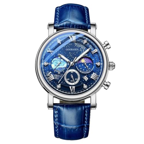 Image of MINILUJIA 50M Waterproof Men World Map Watches Creative Starry Universe Earth Globe Moon Sun Rotating Eye-catching Personalized Cool Unique Mens Watches