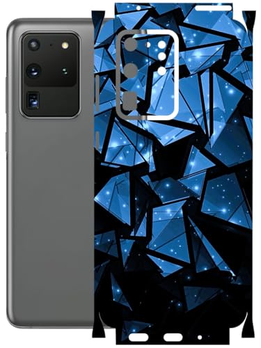 Image of AtOdds - Full Body Back Screen Guard Protector Film - Lamination Wrap Skin Sticker Compatible with Samsung Galaxy S20 Ultra | Scratchproof Matte Finish (Blue Crystals)