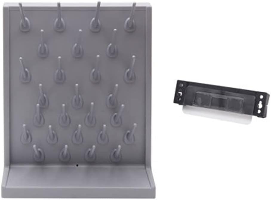 Lab Drying Rack PP Material Glassware Drain Rack wall-Mounted/freestanding Detachable Nails School Laboratory Equipment Cleaning Rack 27 Nails,B