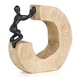 Moderne Skulptur aus Mango Holz zu einem Unikat geschnitzt und verziert - einzigartige Dekoration für Haus und Wohnung - Tolle Dekoration für Wohnzimmer, Esszimmer, Flur, Terasse, Büro und vieles mehr