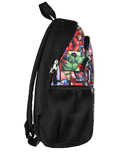 Avengers Spider-Man Iron Man Captain America Hulk 16" Book Bag School Travel Backpack With Water Bottle Pockets and Adjustable Back Straps4