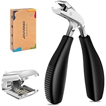 Angled Head Toe Nail Clippers for Thick Nails for Seniors, Straight Toenail Clippers with Catcher, Heavy Duty Large Toenail Clippers with Ergonomic Long ABS Handled