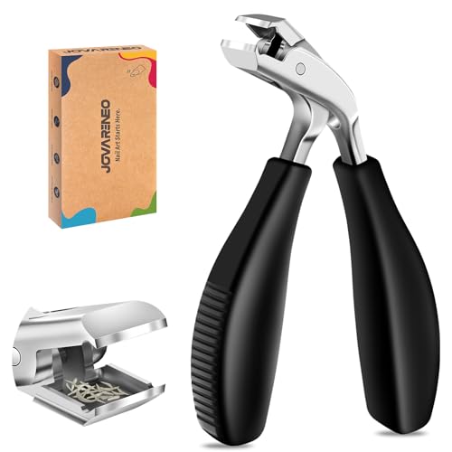 Angled Head Toe Nail Clippers for Thick Nails for Seniors, Straight Toenail Clippers with Catcher, Heavy Duty Large Toenail Clippers with Ergonomic Long ABS Handled